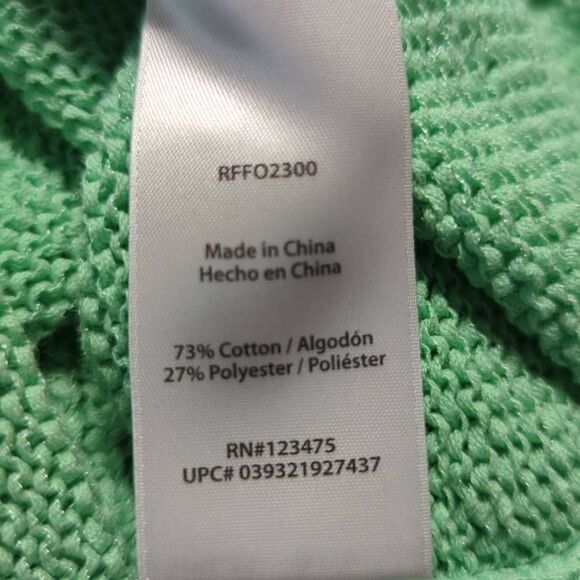 RACHEL Zoe Seafoam Green Knit Sweater Woman's Size Large Long Sleeve Loose Knit - Picture 9 of 11